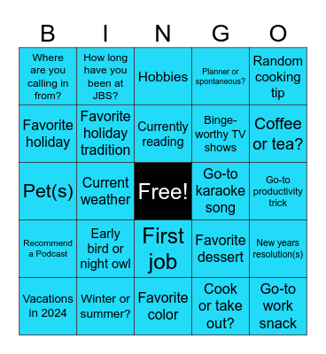 TFIC BINGO Card