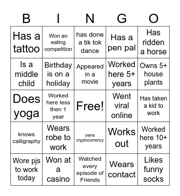 Buddy up bingo v.4 Bingo Card