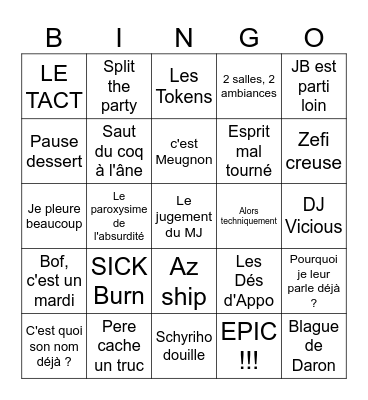 UMLO Bingo Card