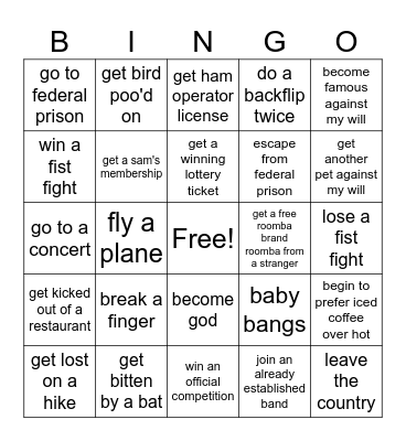Casey's 2024 Bingo Card