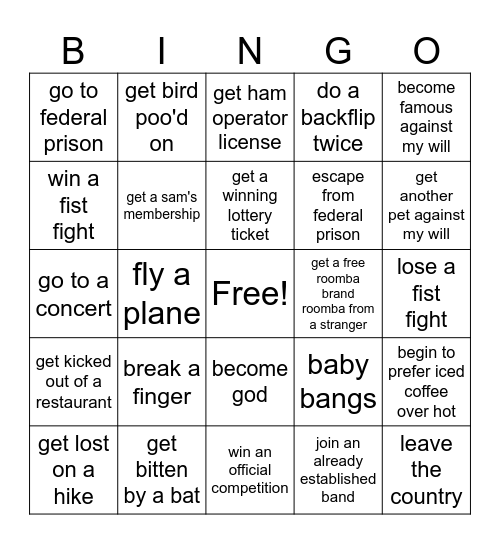 Casey's 2024 Bingo Card