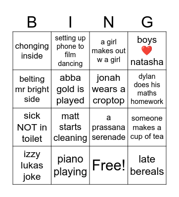 matthew birthday Bingo Card