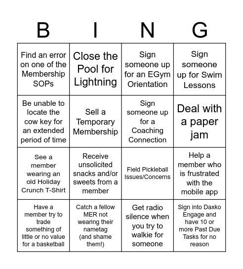 JANUARY MER BINGO Card