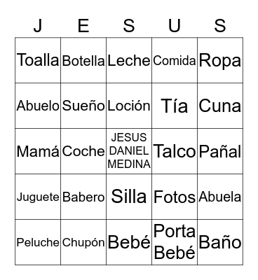 Lupita's Baby Shower  Bingo Card