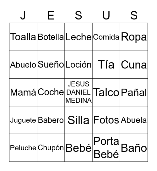 Lupita's Baby Shower  Bingo Card