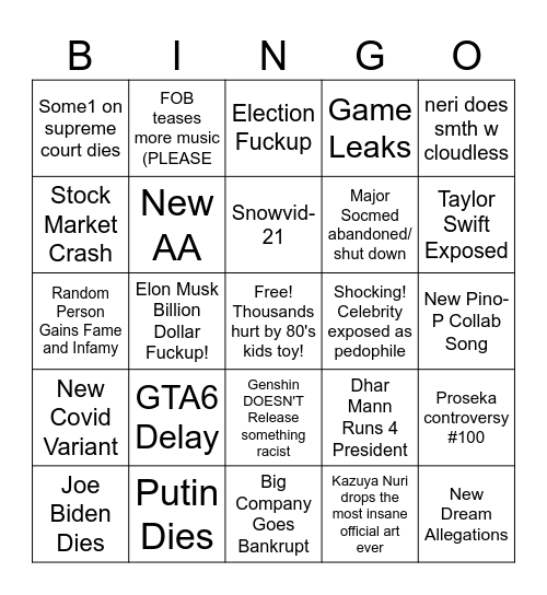 2024 bingo Card