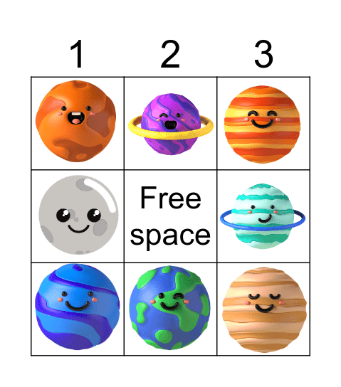 Solar System Bingo Card