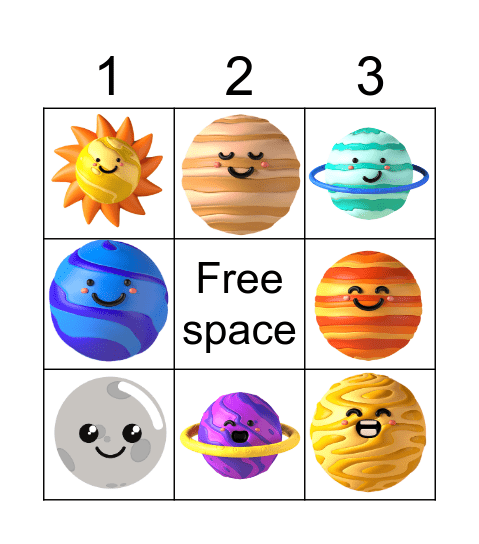 Solar System Bingo Card