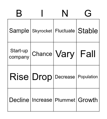 Statistics Bingo Card