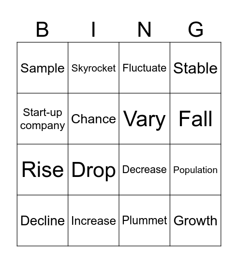 Statistics Bingo Card