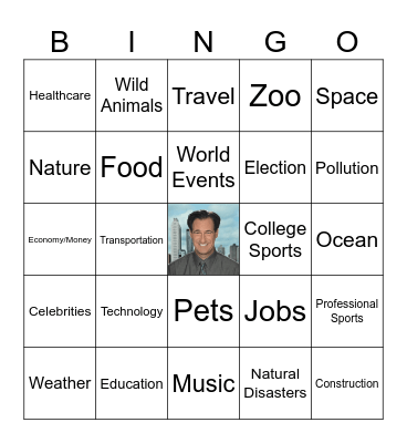 The World From A to Z Bingo Card