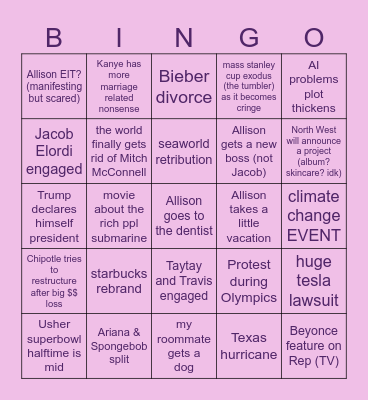 2024 Bingo Card