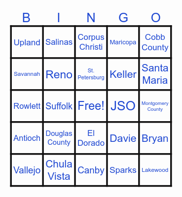 PMAM CALLING BINGO Card