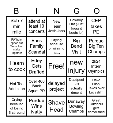 CEP Bingo Card