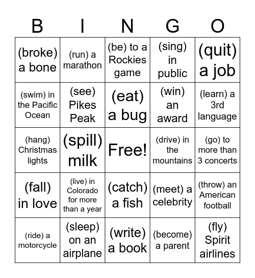 Find someone who has... Bingo Card