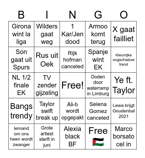 2024 Bingo card Bingo Card