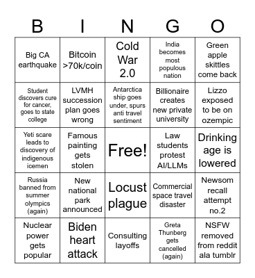 2024 bingo Card