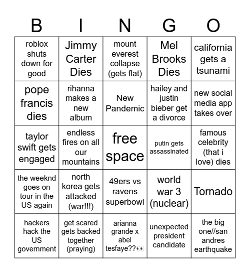 2024 Bingo Card