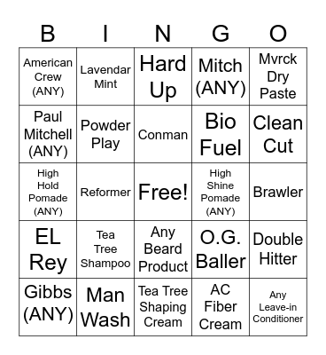 Product Bingo Card