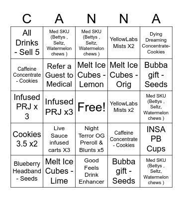 BR Eastie Weekend Bingo Card