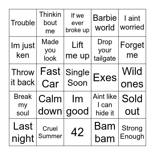 New Bingo 2024 Bingo Card