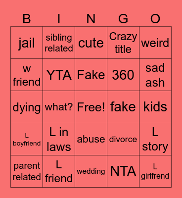 redit stoeries Bingo Card