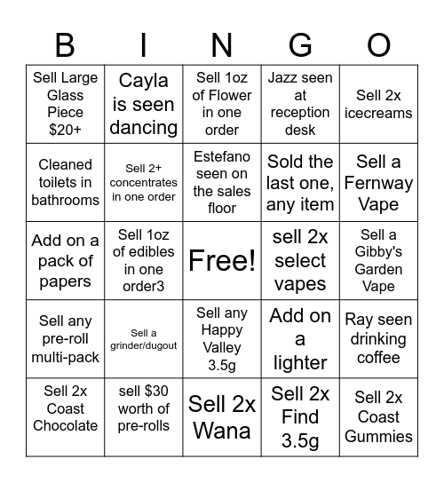 Blissful Bingo Card