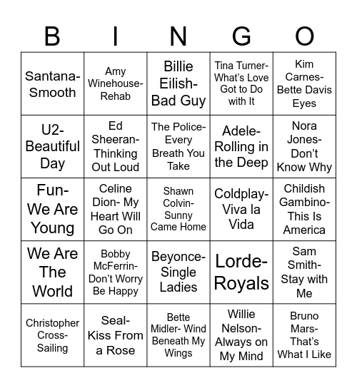 Radio Bingo SOTY Bingo Card