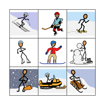 Winter Activities Bingo Card