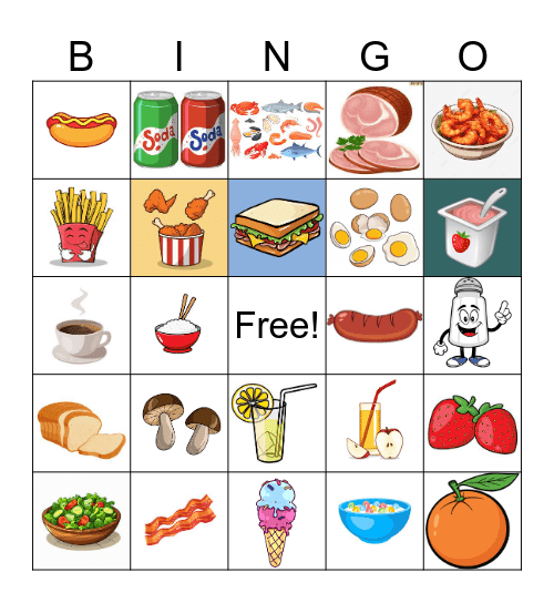 La Comida (Food in Spanish) Bingo Card