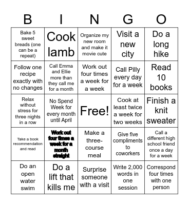 2024 Bingo Card