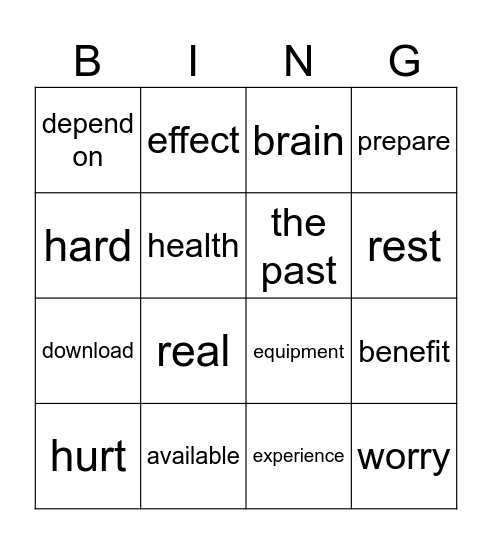 Unit 4 (L&S) Bingo Card