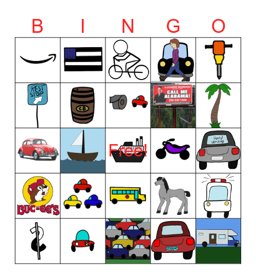 Travel Bingo Card