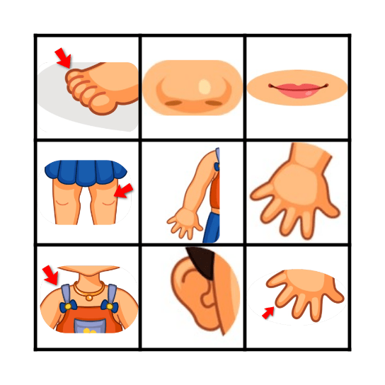 BODY PART JANKEEN BINGO! Bingo Card