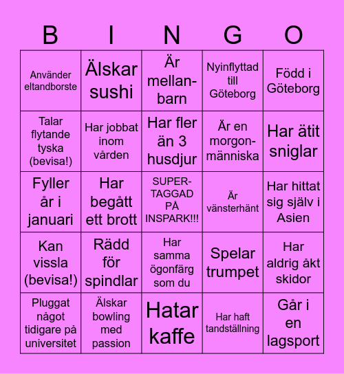 LÄKARBINGO🥳🤩💕 Bingo Card