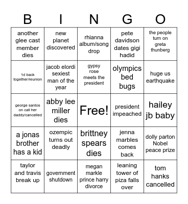 2024 BINGO CARD Bingo Card