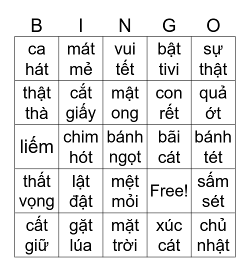 ÔN TẬP Bingo Card