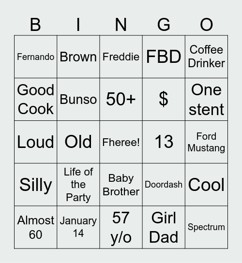 FHER FIFTY Bingo Card