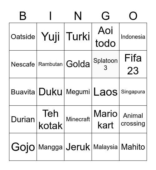 Bingo w/ Sonya Bingo Card