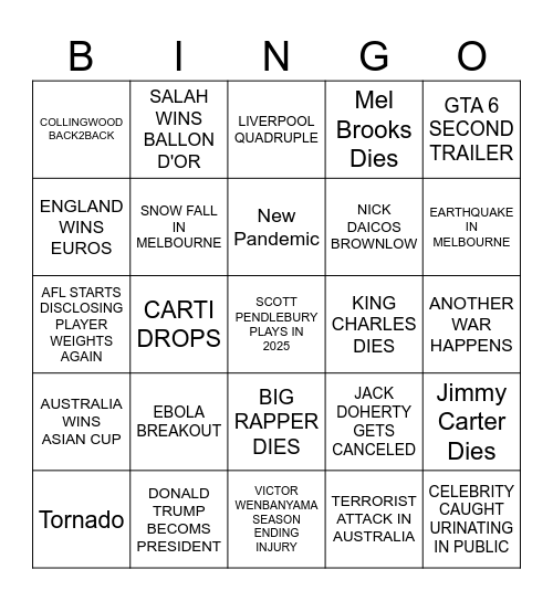 2024 Bingo Card