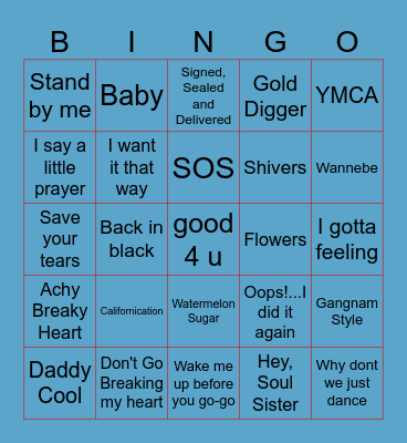 IV MUSIKKBINGO Card