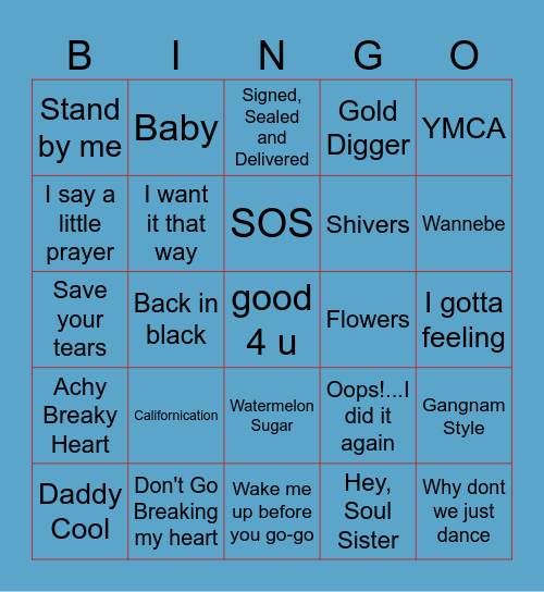 IV MUSIKKBINGO Card
