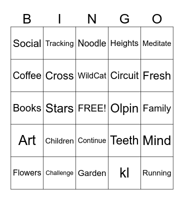 QR Code Bingo Card