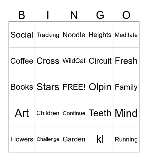 QR Code Bingo Card