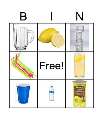Lemonade Bingo Card