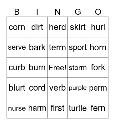 Third Grade Bingo Card