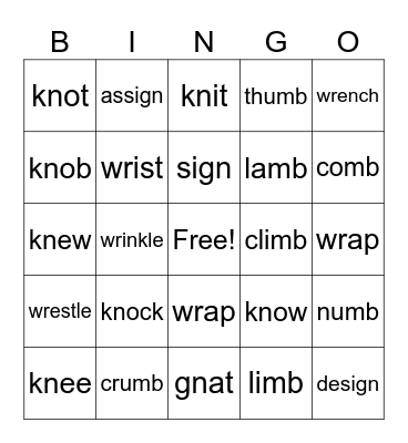 Fourth Grade Bingo Card