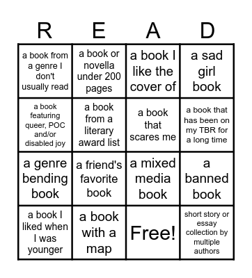 Book Bingo 2024 Bingo Card