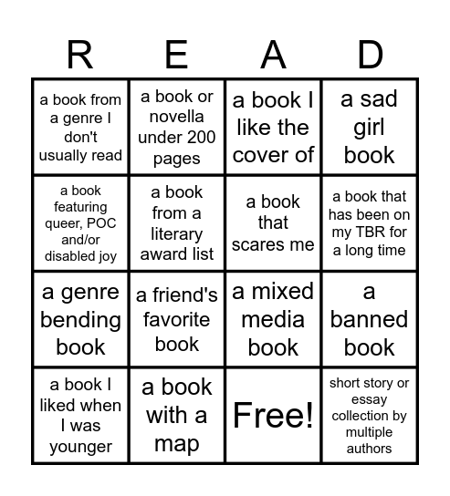 Book Bingo 2024 Bingo Card