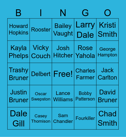 Arvest Baddies Bingo Card
